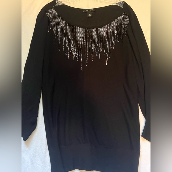 WHITE HOUSE BLACK MARKET Ladies Sweater with Sparkle Embellishments XL - Picture 2 of 14